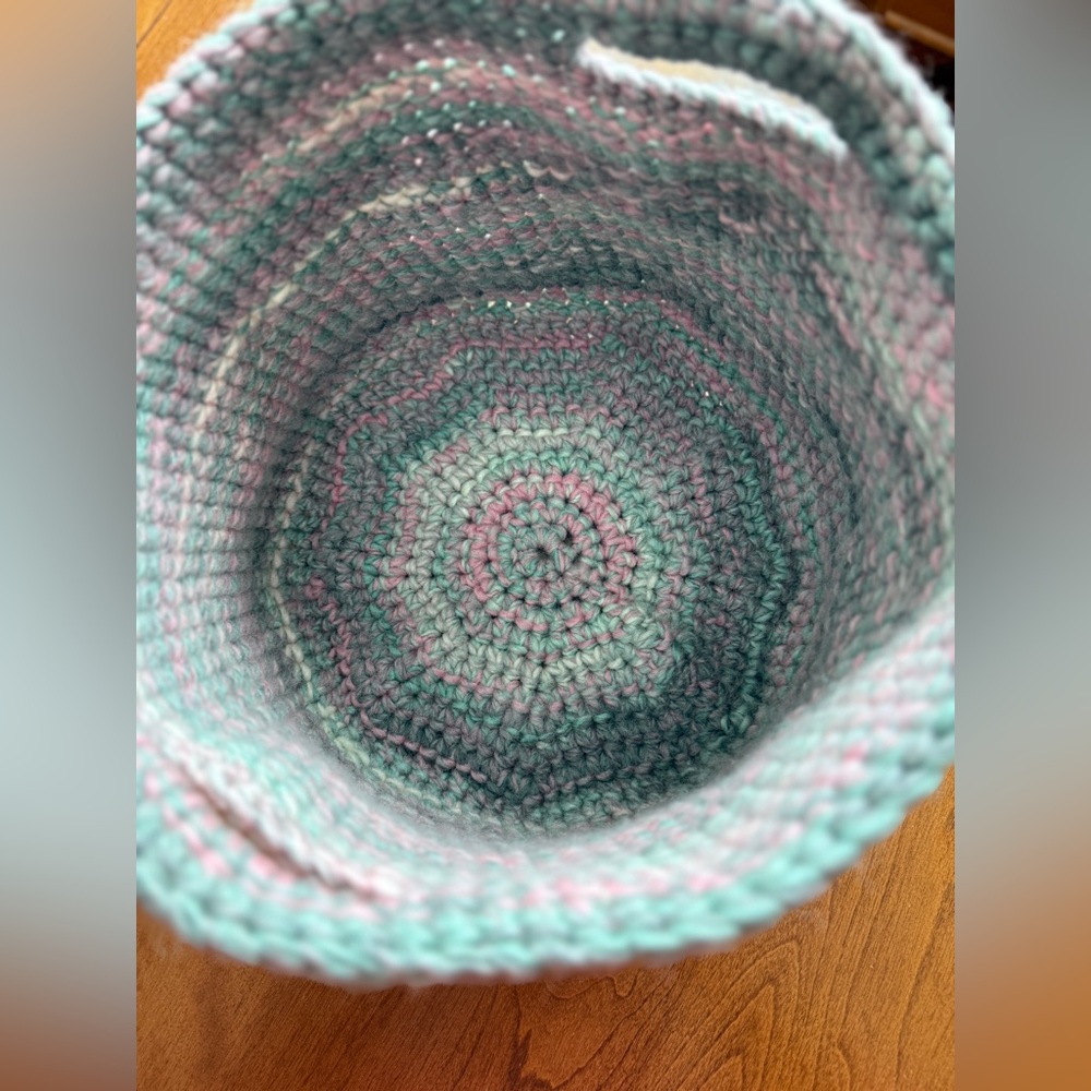 Handmade Crochet storage basket gift holidays toys books towels multi use. - Picture 2 of 5